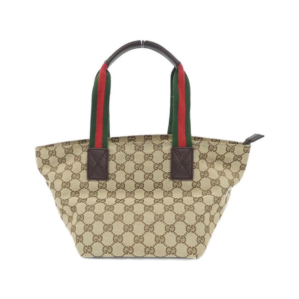 Gucci Sherry Brown GG Tote Bag Web Canvas Line Brown